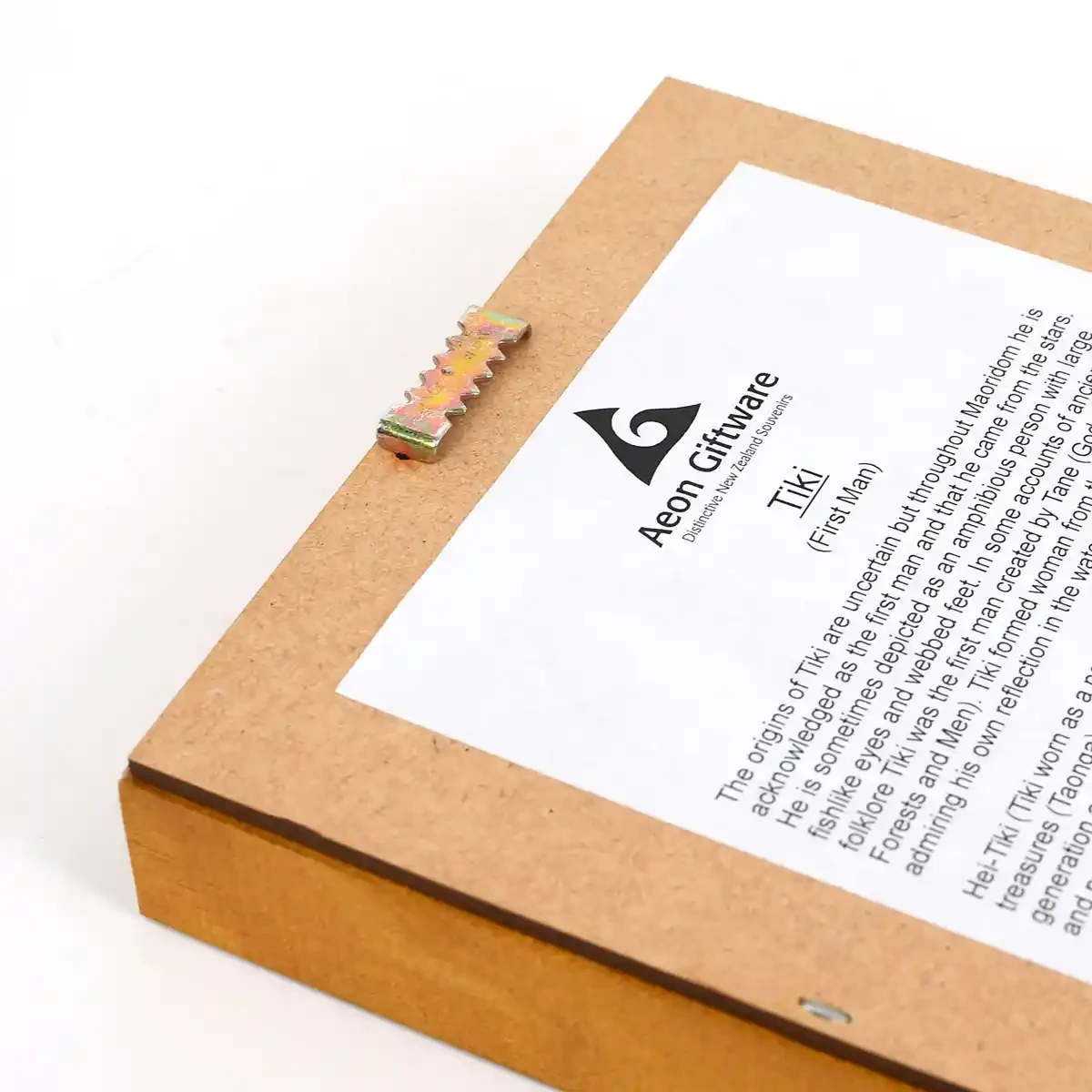 Contemporary Māori art. Framed Māori tiki, medium