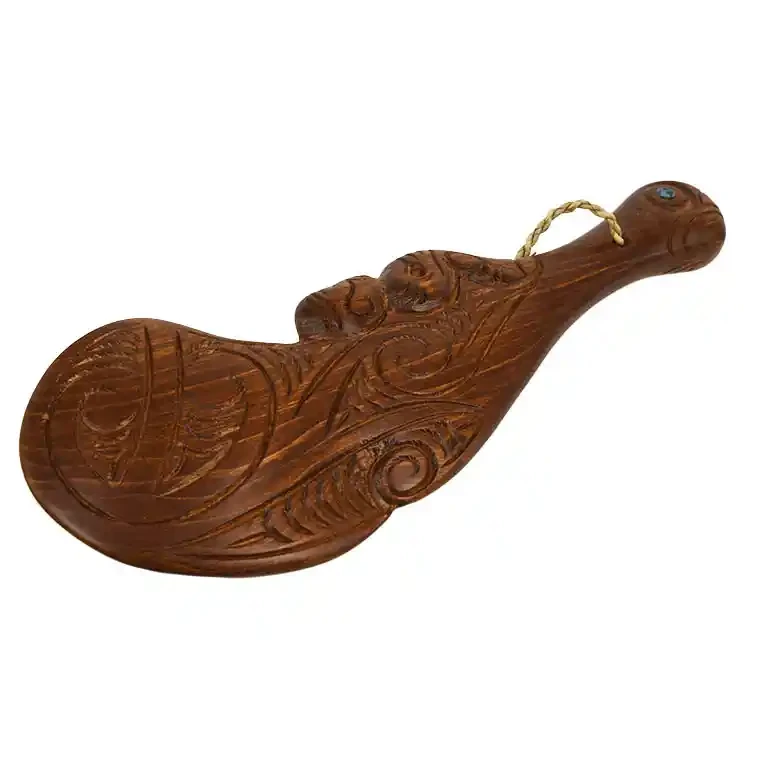 Carved wooden wahaika club